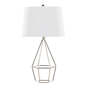 Diana 29" Contemporary Metal Table Lamp Set in Polished Nickel