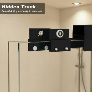 Tempered Glass Aluminum Frame Double Sliding Shower Door