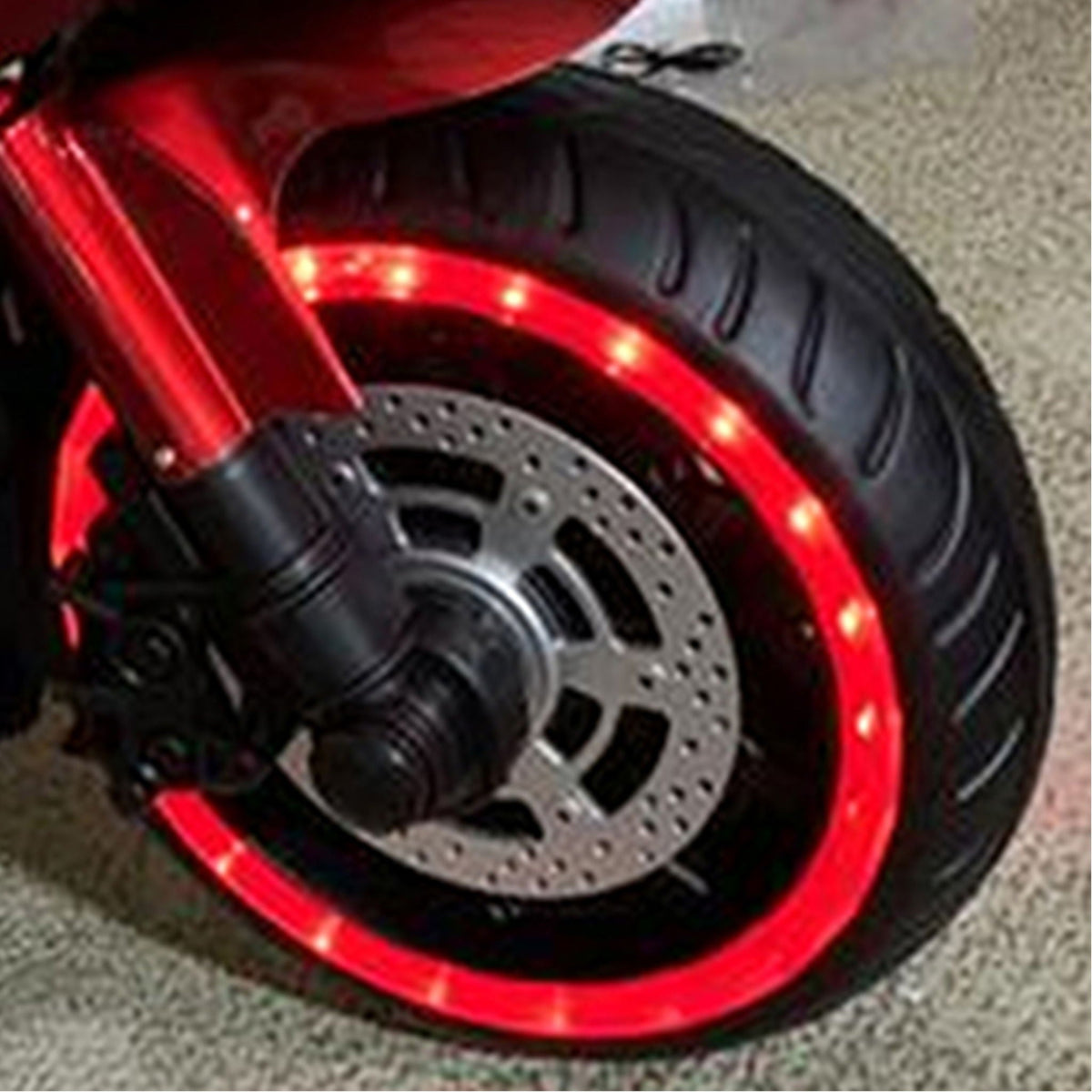 Kids 12V Motorcycle With Training Wheels, Manual Throttle, And Lighting Wheels For Boys And Girls Ages 3-6 - Red