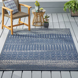 Navy & ivory indoor/outdoor Area Rug 5'3'x7' by christopher knight home