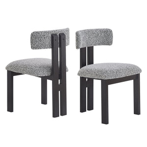 Modern Upholstered Armless Dining Chairs With Metal Legs