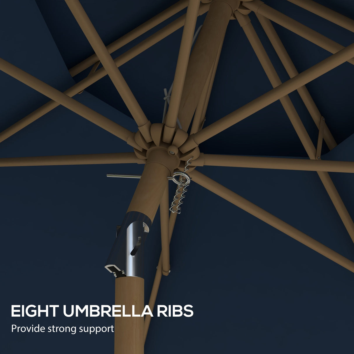 Outsunny 9' Patio Umbrella with Push Button Tilt and Crank