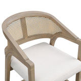 Wooden Frame Counter Stool with Rattan Back, Set of 2
