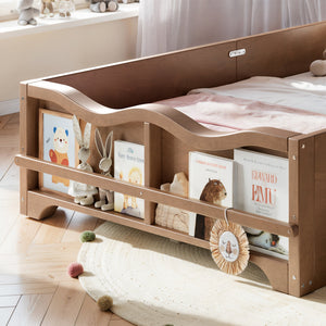 Twin Size Kids Platform Bed with Full Surround Guardrails