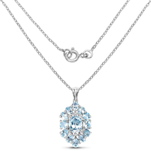 10.06 Carat Genuine Blue Topaz .925 Sterling Silver Pendant