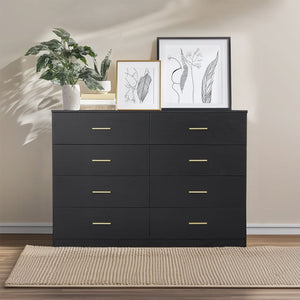 Modern Drawer Dresser For Bedroom, Ample Storage Wide Chest Of Drawers