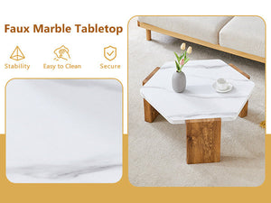 31-Inch Modern-Style Hexagonal Coffee Table