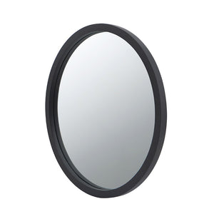 Circle Wall Mirror With Wooden Frame, Wall Mirror For Living Room