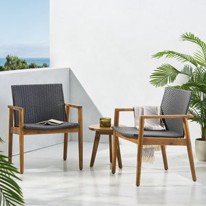 Tranquilize Outdoor Wooden Club Chair Set - Light Brown