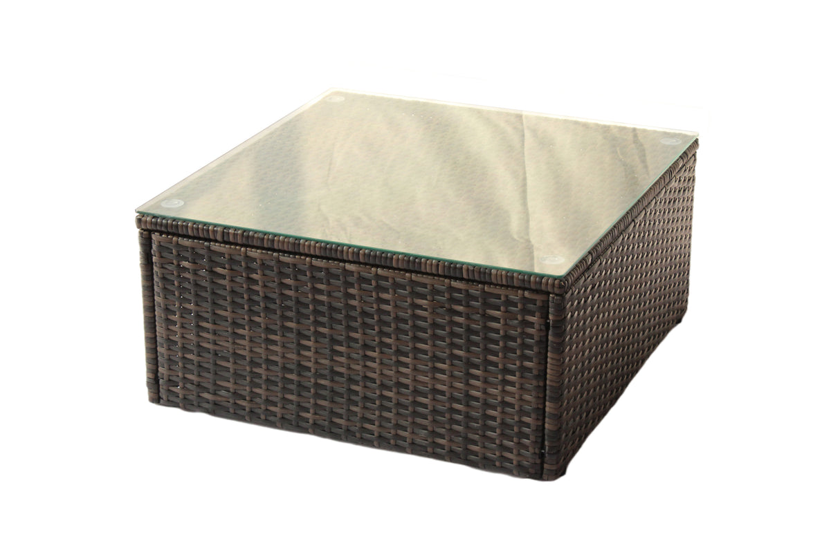 Rattan 7 pc sectional  corner sofa set (brown cushion)