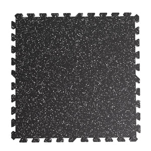 0.6 Inch Thick Gym Floor Mats, 6 Tiles Rubber Top with EVA Foam