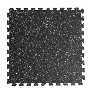 0.6 Inch Thick Gym Floor Mats, 6 Tiles Rubber Top with EVA Foam