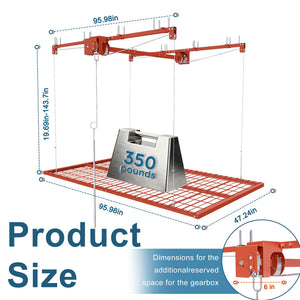 Orange Overhead Garage Storage Rack 4x8 FT