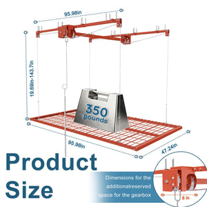 Orange Overhead Garage Storage Rack 4x8 FT