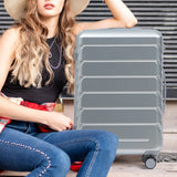 3-Piece ABS Spinner Wheel Luggage Set with Combination Lock - Silver