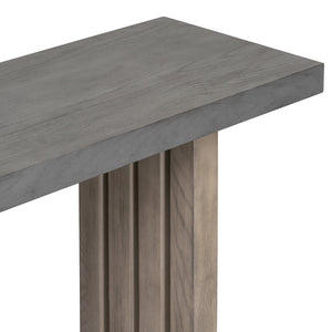U_STYLE Oak Veneer Console Table with Distinctive Side Shapes