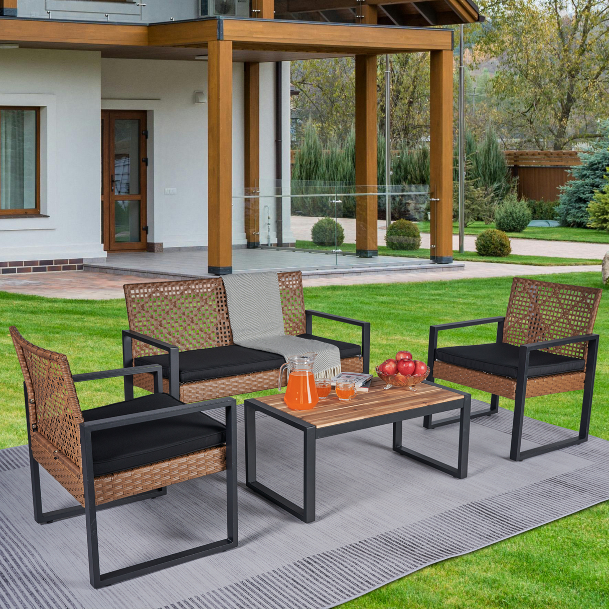 4-piece-patio-furniture-set-outdoor-black-and-light-brown-Outdoor-Furniture-Sets