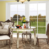 Round Glass Dining Table with Mirror Top
