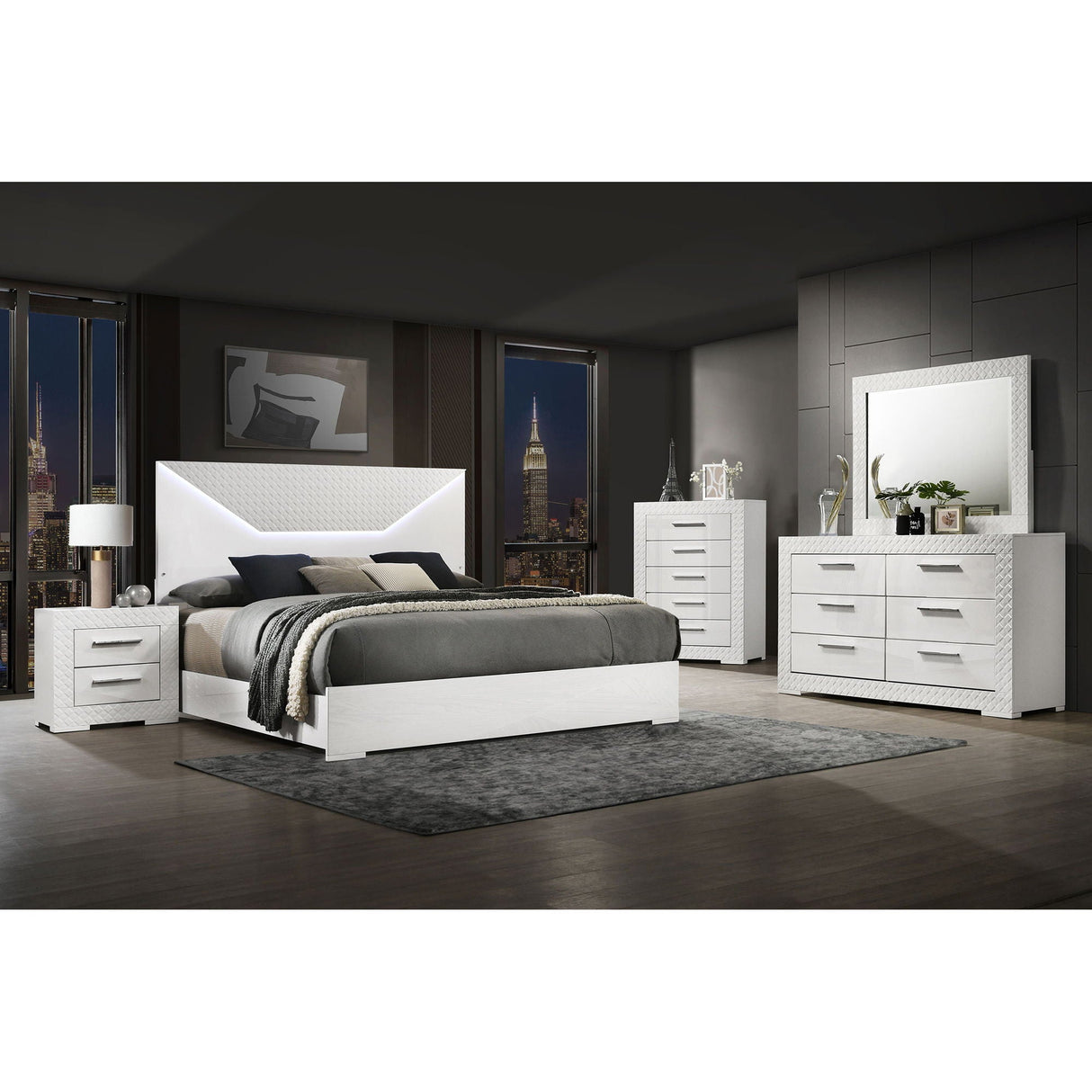 Pierce - Panel Bed LED Headboard