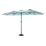 14.8 Ft Double Sided Outdoor Umbrella Rectangular Large Light Green