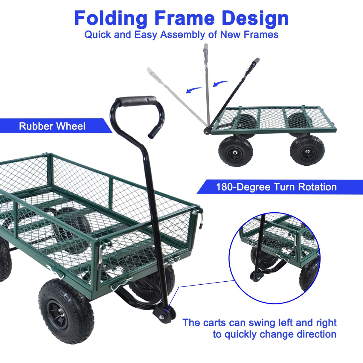 Wagon Cart Garden Cart Trucks in Green
