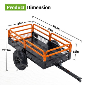 1500LBS Capacity 15 Cubic Feet Dump Cart Trailer