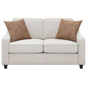 Mahaffey - 2 Piece Track Arm Living Room Set - Beige