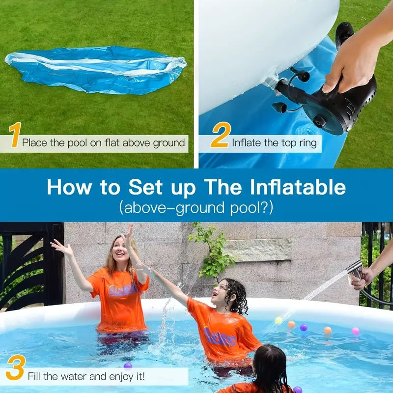 Inflatable Swimming Pool 244" x 63" Butterfly Design