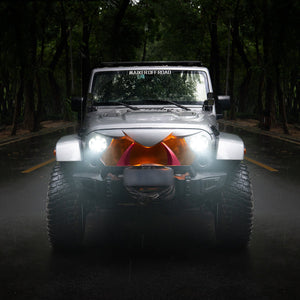 Halloween Front Grille Grid Grill for 2007-2017 Jeep Wrangler Rubicon Sahara Sport JK/JKU, Matte