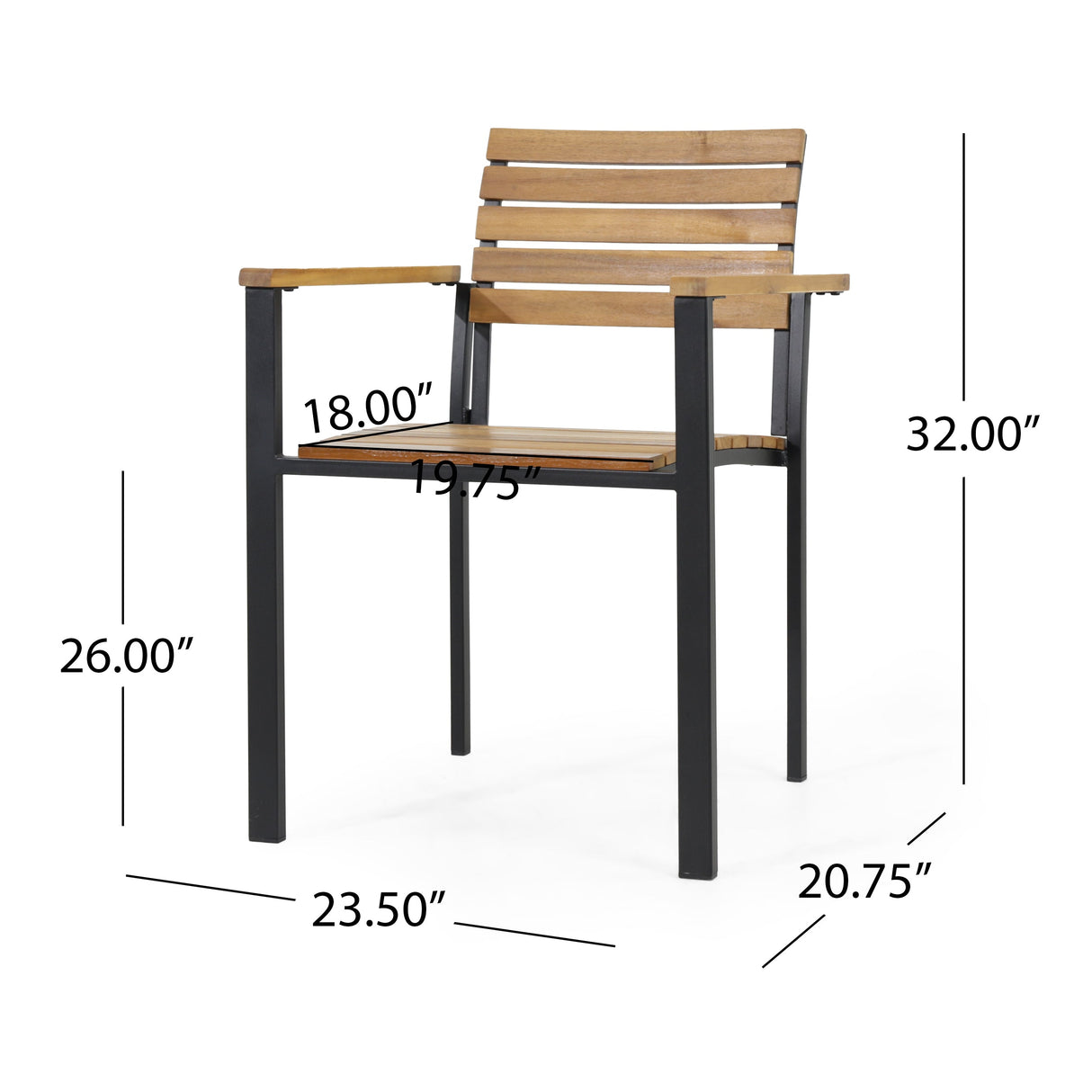 Laris Wood And Metal Chair