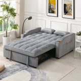 Modern Velvet Loveseat Futon Sofa Couch with Pullout Bed