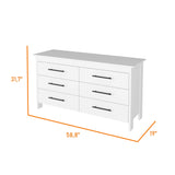 Canaan 2-Piece Bedroom Set, Armoire + Dresser, White