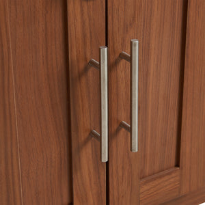 2 in 1 Walnut Dog Crate Nightstand with Storage