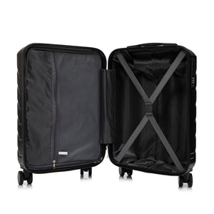 ABS Spinner Wheel Luggage Set with Combination Lock - Black