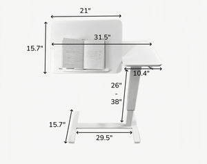 Overbed Bedside Desk, Mobile Rolling Laptop Stand