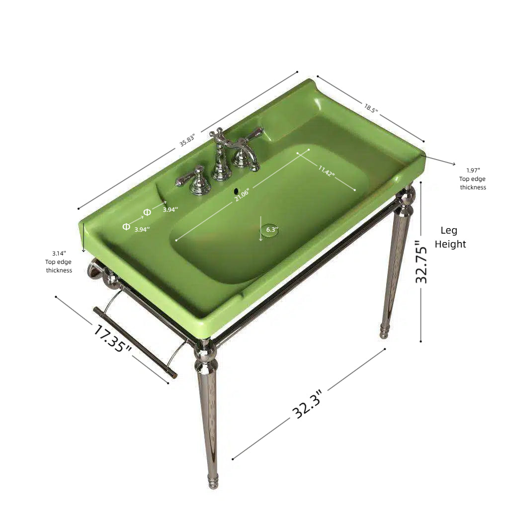 VICI 36" Bathroom Console Sink, Wall-Mounted