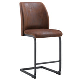 Modern Set of Two Brown Chairs with Suede Cushions