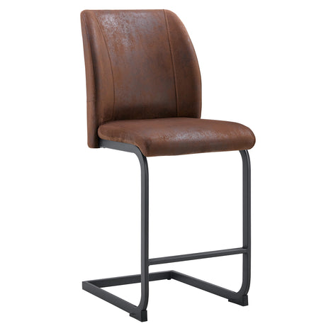 Modern Set of Two Brown Chairs with Suede Cushions