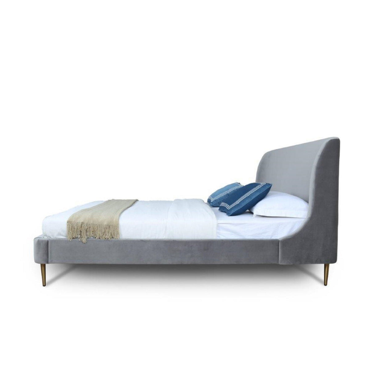 Heather - Upholstered Bed With Curved Headboard