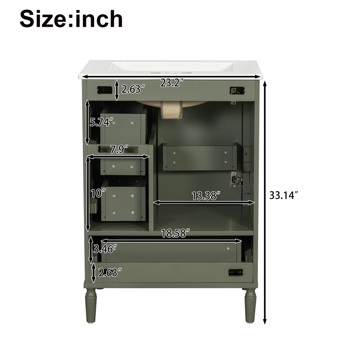 Traditional Bathroom Vanity Set With Soft Close Doors