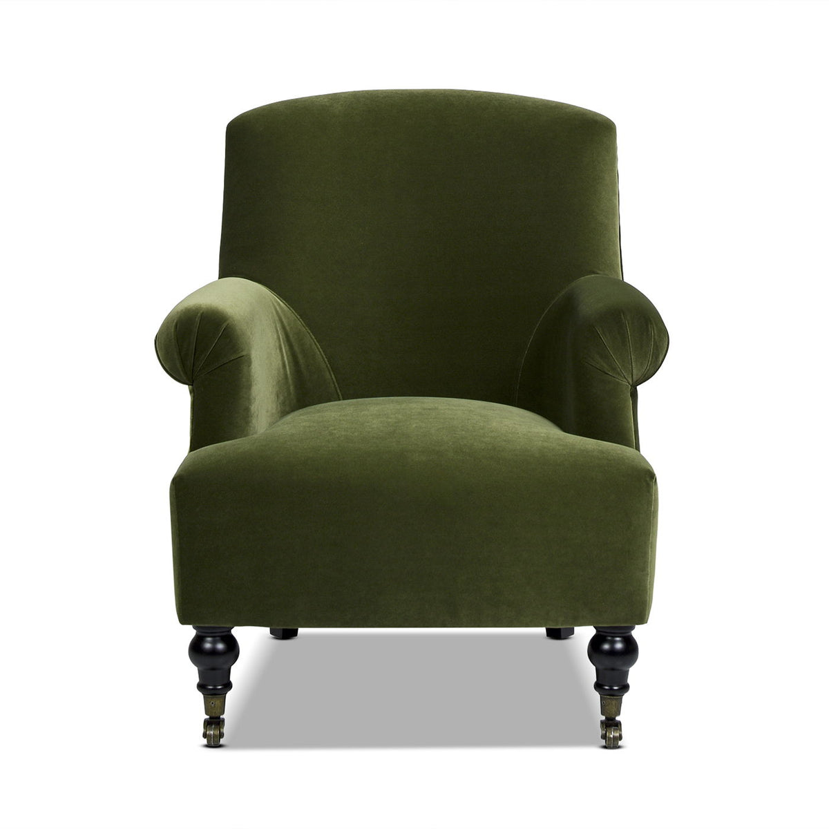 Pleated Sock Arm Accent Armchair with Supportive Seating - Green