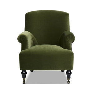 Pleated Sock Arm Accent Armchair with Supportive Seating - Green