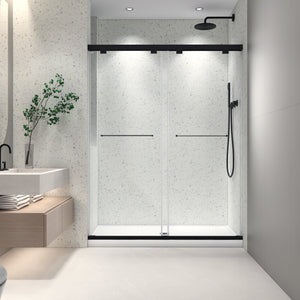 6076 Inch North American Frameless Double Sliding Matte Shower Door