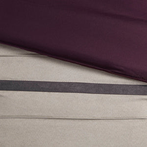 7 Piece Purple Faux Suede Comforter Set Full