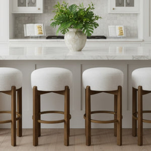 Vera Indoor Wooden Upholstered Barstool - Dark