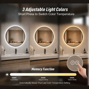 24" Round Bathroom Mirror