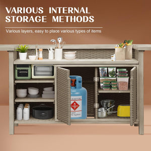 Outdoor Home Bar Unit Set of 3, All-Weather Wicker & Aluminum Frame