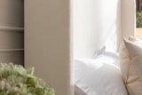 Harper upholstered bed, 54" headboard, ivory boucle