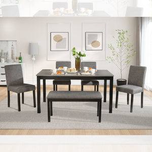 Modern Dining Table Set With Upholstered Chairs For Dining Room