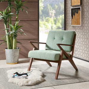 Lounge Chair With Tufted Upholstery And Solid Frame